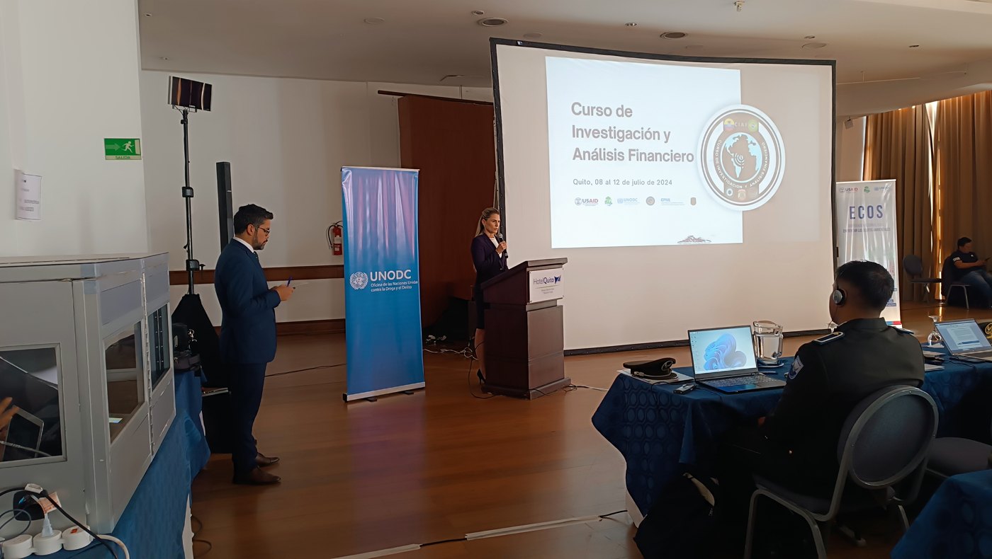 Producción en sala para un curso con UNODC.